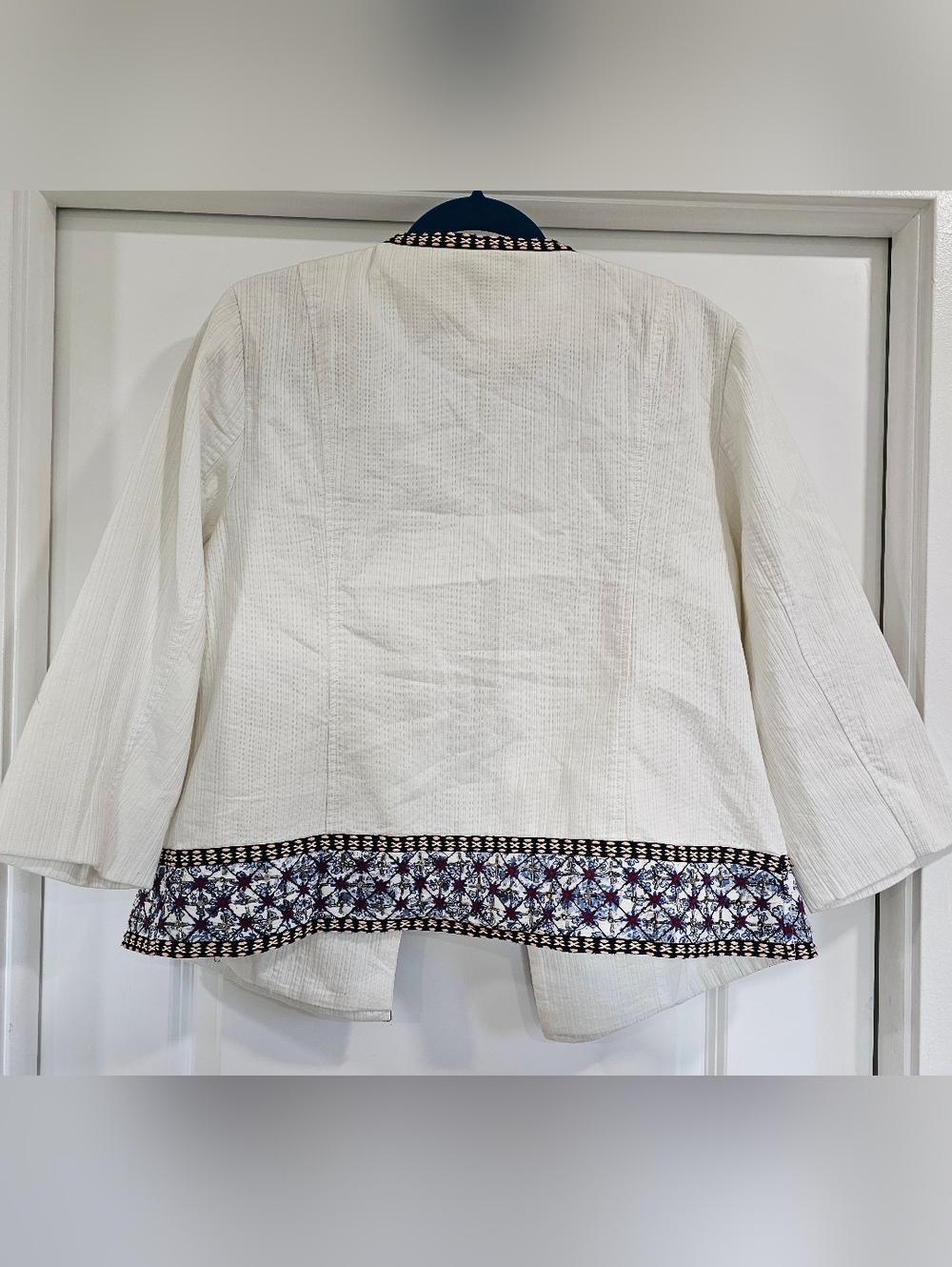 Chico's NWT Women Embellished  Open Front Jacket Size 2 (US Size 10) - Picture 2 of 8